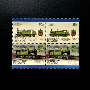 Prangko Cinderella Bernera Islands Locomotive.