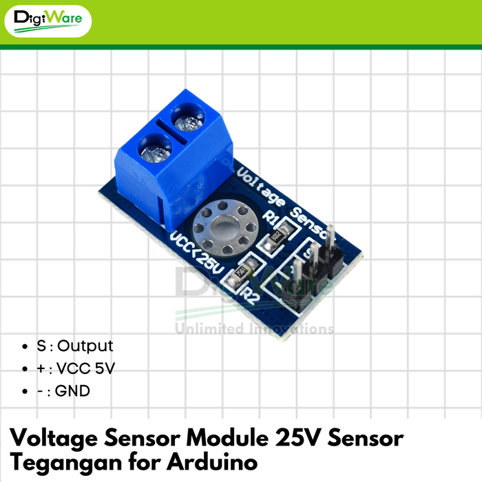 Jual Voltage Sensor Module 25V Sensor Tegangan for Arduino - Kota ...