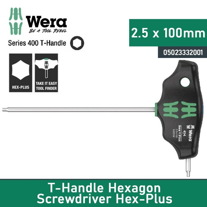Gambar WERA Kunci T Hex / T-Handle Hex S/Driver Hex-Plus 2.5 mm 05023332001 dari SATA PERKAKAS Kota Administrasi Jakarta Barat Tokopedia