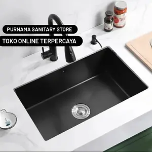 Kitchen sink 6045 jkm undermount/bak cuci piring+ kran fleksibel
