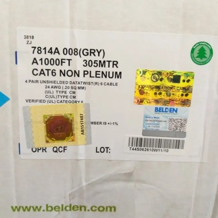 KABEL LAN UTP cat 6 / cat6 BELDEN made in USA meteran / eceran 4