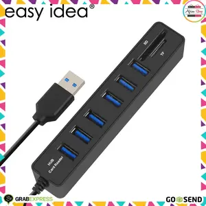 2 in 1 USB Hub 6 Port Combo Card Reader SD/TF Card - CB220602