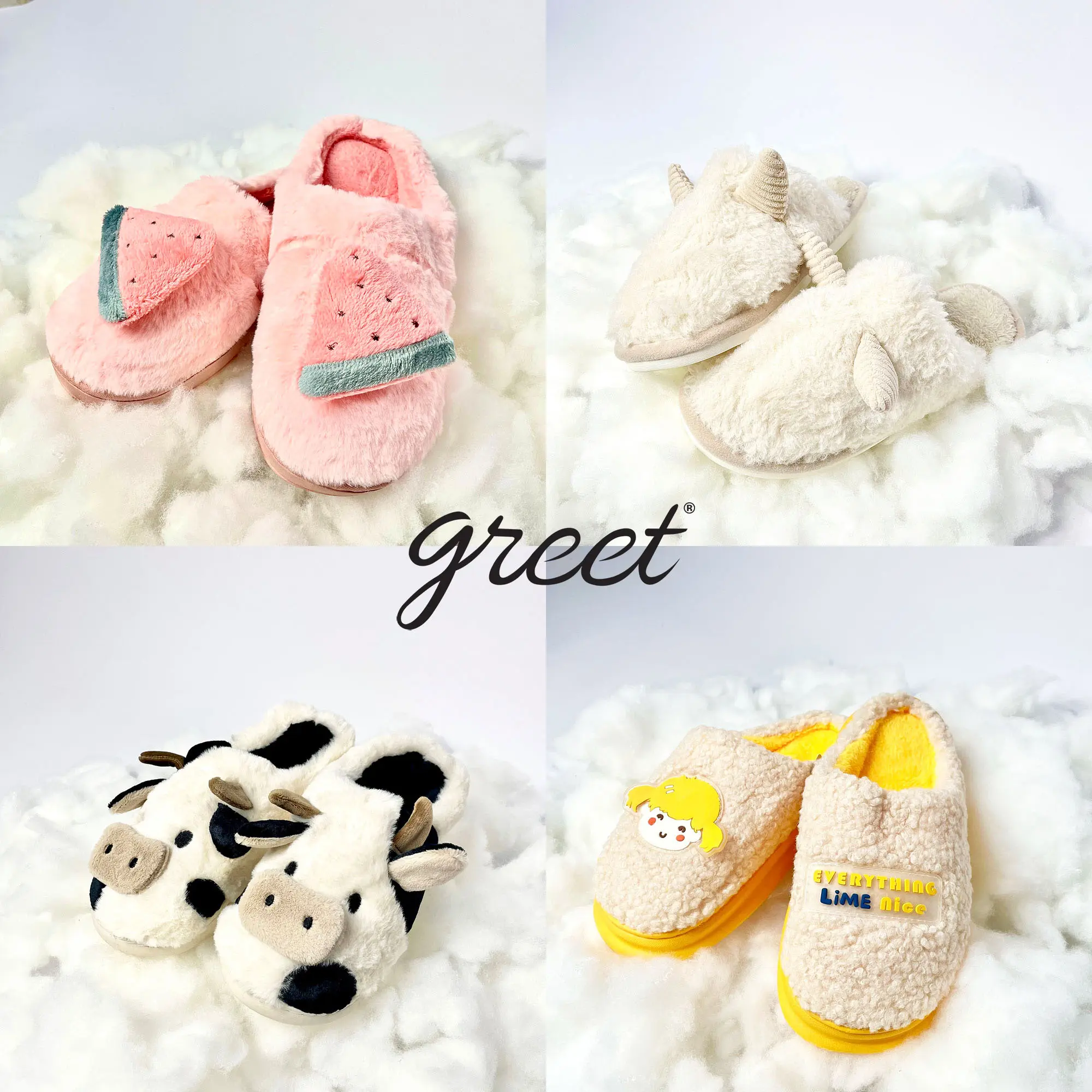 GREET NIGHT WEAR - Slipper Sandal Rumah Kamar Kain Lucu Motif Mix (1)
