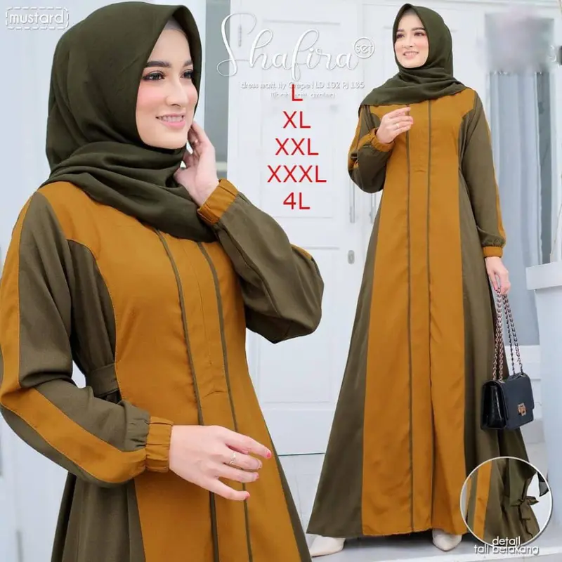 gamis syari terbaru Gamis set Jumbo Gamis LD 140cm 3