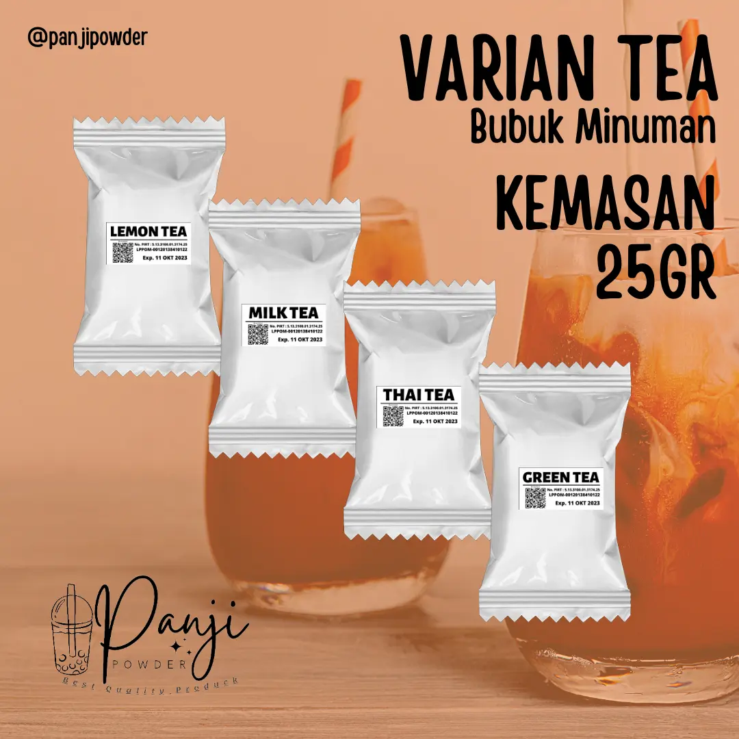 bubuk minuman rasa tea 25gr serbuk minuman aneka rasa minuman kekinian