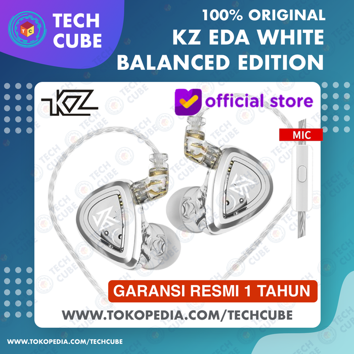Gambar KZ EDA White Balanced Blanced Balance with Mic Earphone Alt EDX Ultra - White Balanced dari Tech Cube Store Kota Administrasi Jakarta Barat Tokopedia
