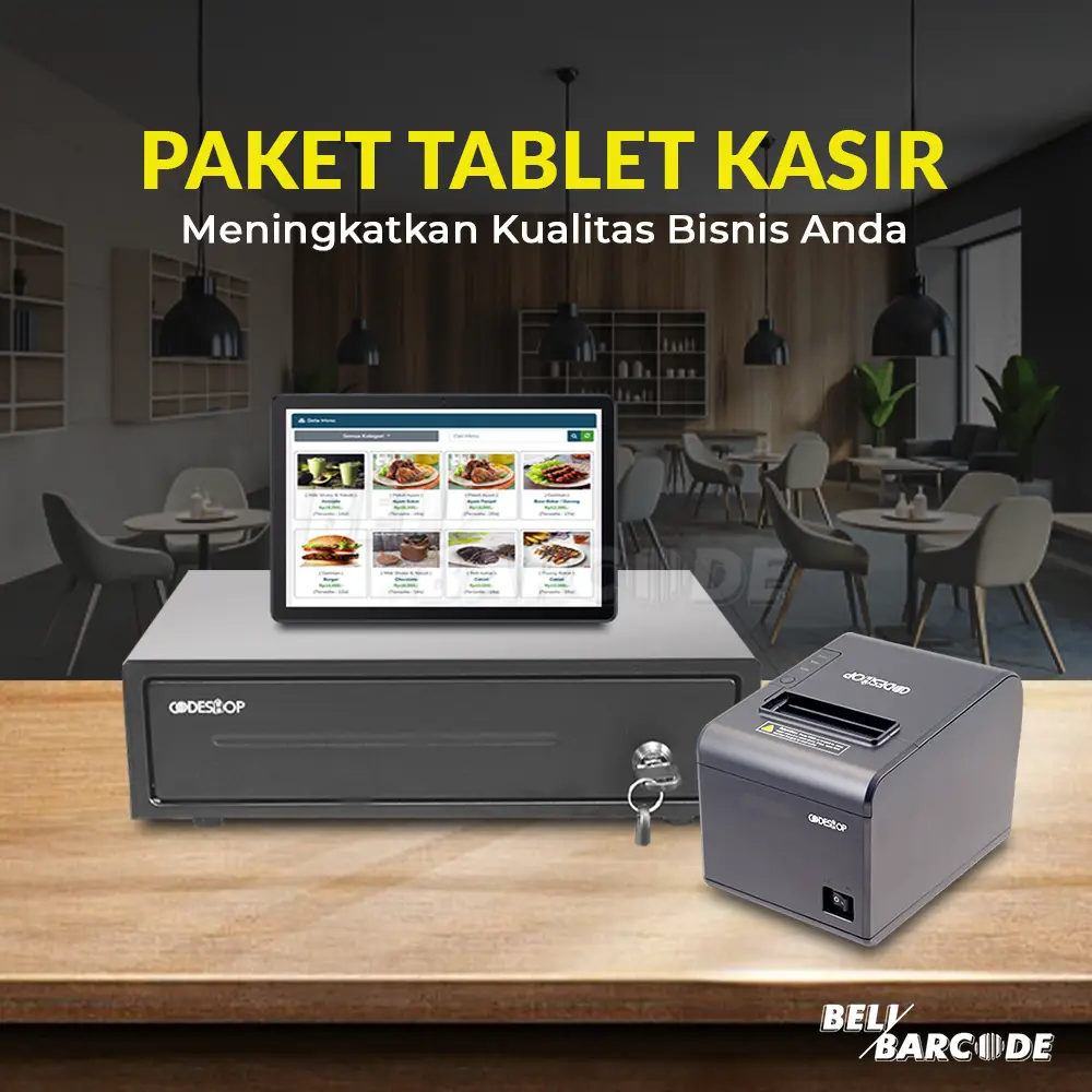 Paket Kasir Full Set Tablet + Printer Cetak Struk 80mm + Cash Drawer