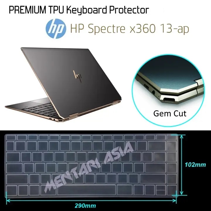 Keyboard Protector HP Spectre x360 13-ap Gem Cut 2018 - PREMIUM TPU