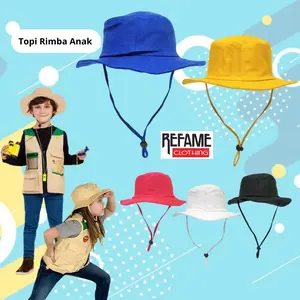 Topi Bucket Rimba Hat Safari Gunung Tali Anak Laki Perempuan Adventure