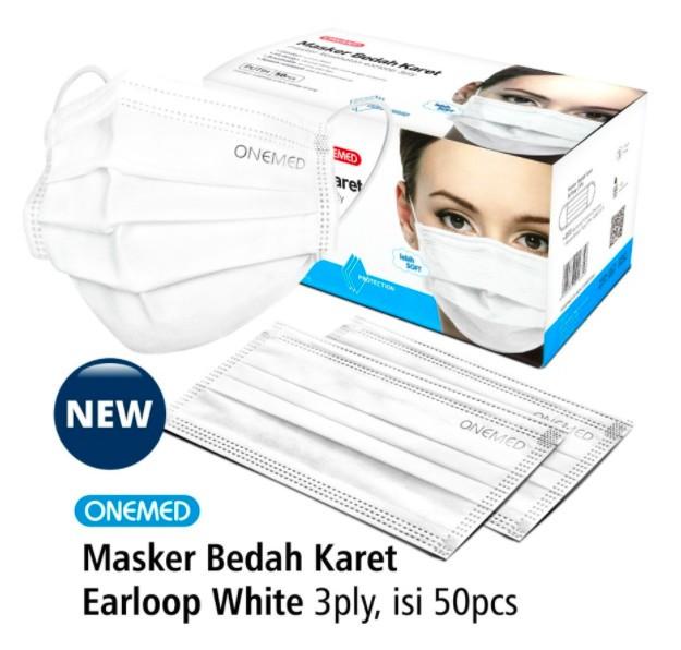 ONEMED MASKER MEDIS 3 PLY EARLOOP - Putih