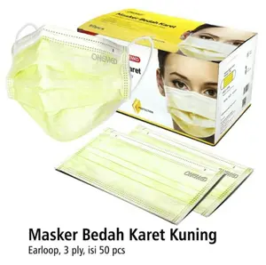 Masker OneMed Earloop Medis Surgical 3 ply isi 50 / Masker Bedah Karet