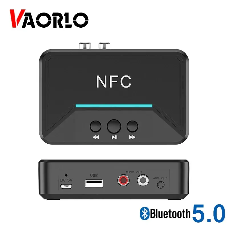 Audio Bluetooth 5.0 Receiver NFC Stereo Car Kit Speaker BT200 Black