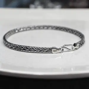 Gelang Pria Handmade Perak 925 Sterling Silver Gh.04 Gelang Rantai Pria