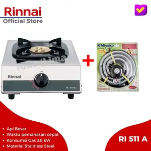 Kompor Gas 1 Tungku Rinnai RI 511 A Api Lilin Kompor Stainless Rinnai