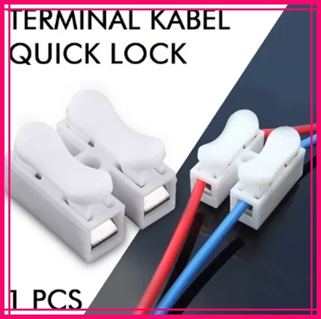 Quick Connect Terminal Connector Sambungan Kabel Listrik 2 Pin Jepit