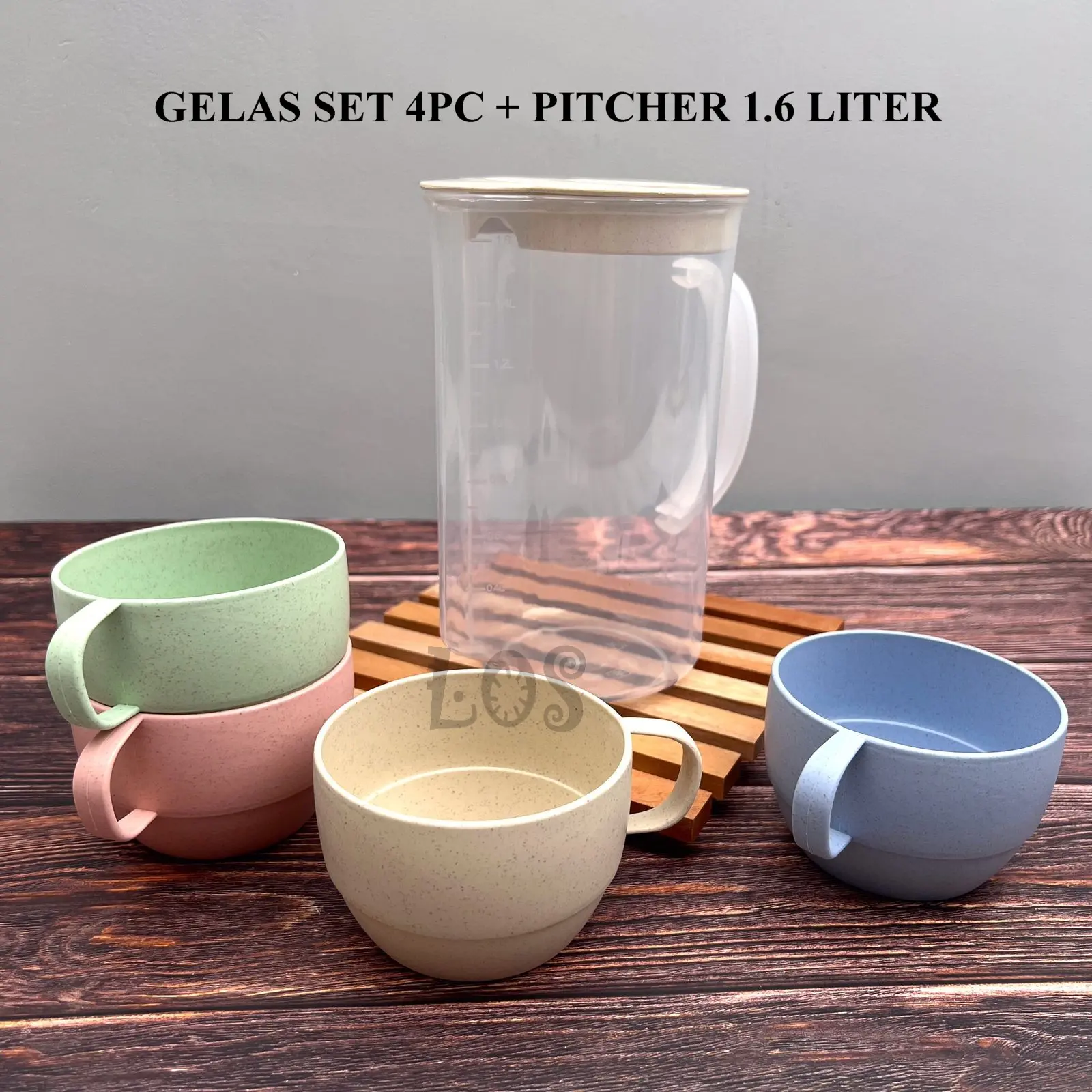 Teko Gelas Set 5in1 / Travel Cup / Cangkir Air Warna (00311.00047)