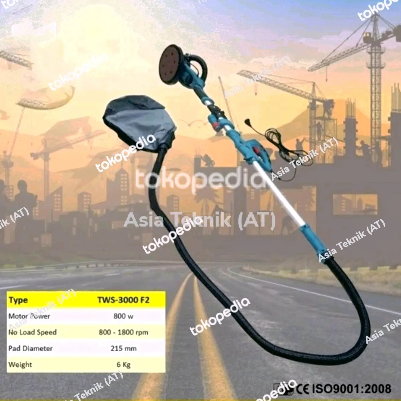 Mesin Poles Dinding Dry Wall Sander Tigon Tws 3000
