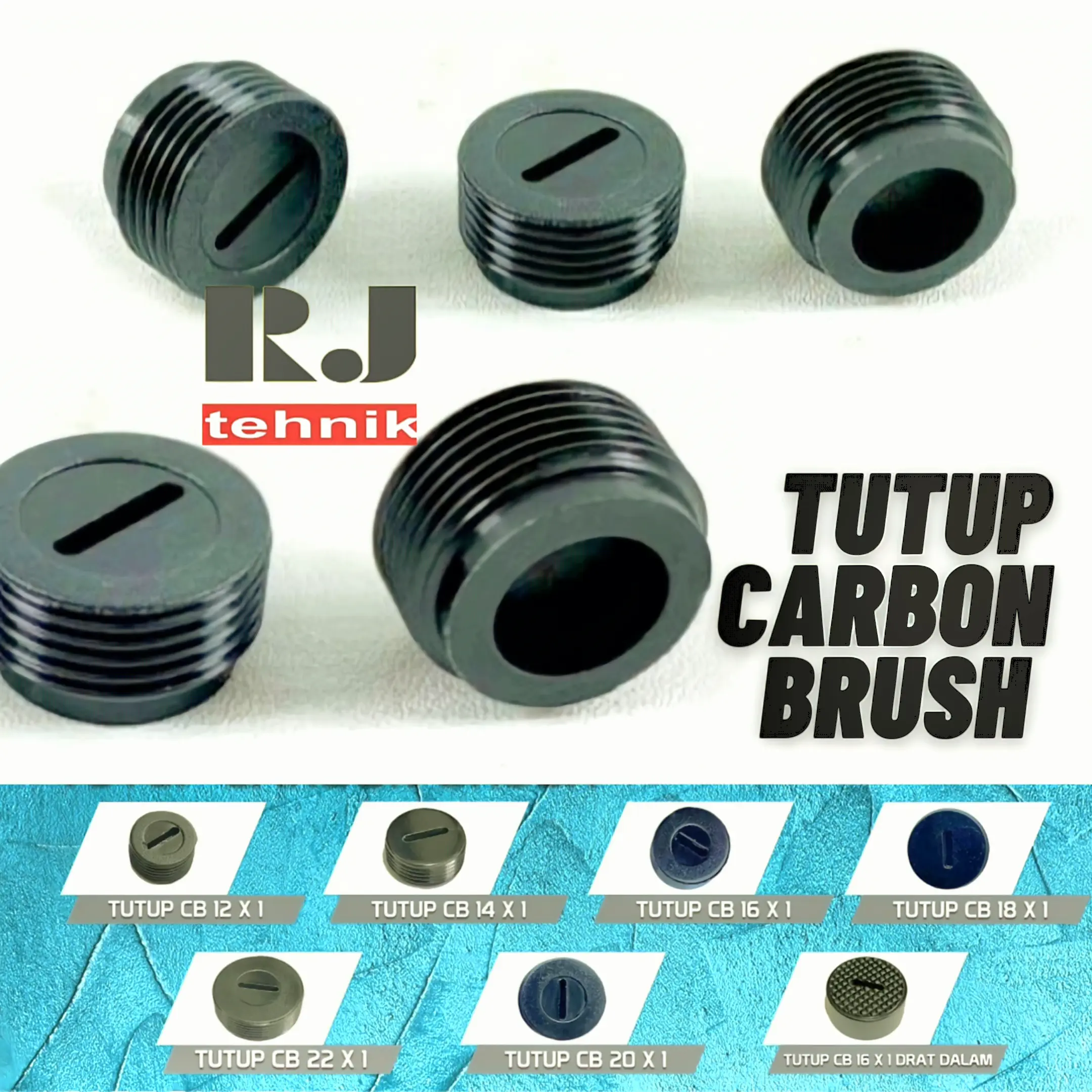 Tutup CB Carbon Brush Arang Ukuran 12mm 14mm 16mm 18mm 20mm 22mm