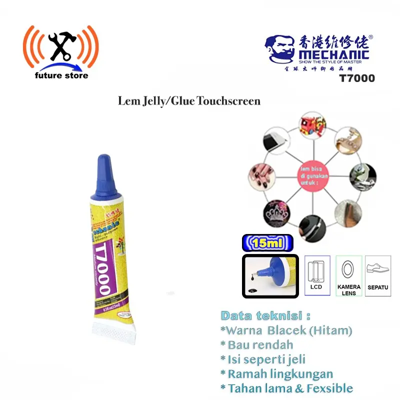 MECHANIC T7000 LEM JELLY/GLUE TOUCHSCREEN/LCD 15ML BLACK ORIGINAL