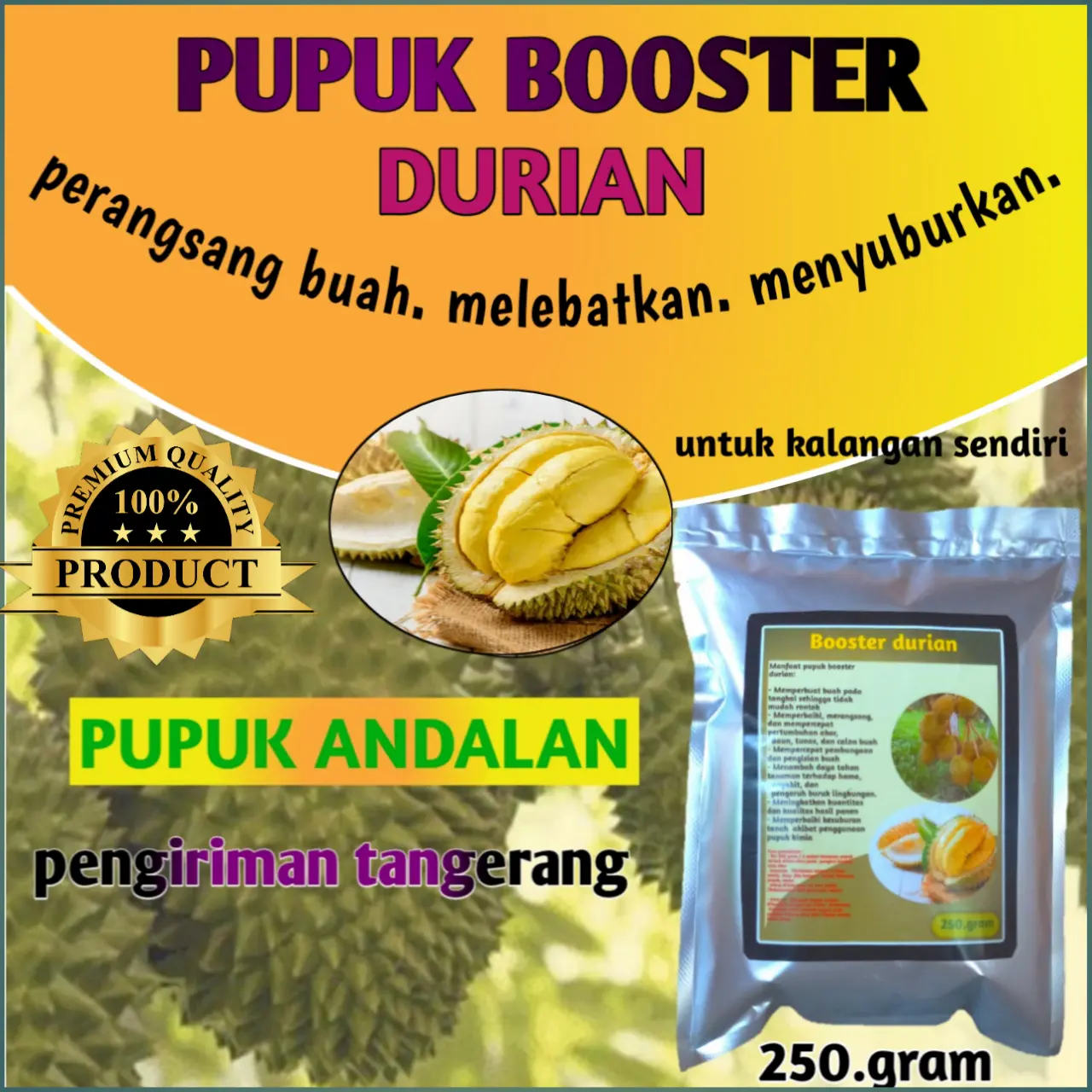 pupuk booster organik durian merangsang pertumbuhan buah melebatkan