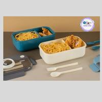 Gambar Lunchbox Kamera 2 Sekat Anti Bocor Ukuran 1LT + Sendok Garpu OR0689 Biru Kotak - Biru dari Ollahomeliving Kota Bogor 5 Tokopedia