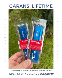 RAM KINGSTON HYPER X FURY GAMING LONGDIMM DDR3 4GB 1600MHZ PC 12800