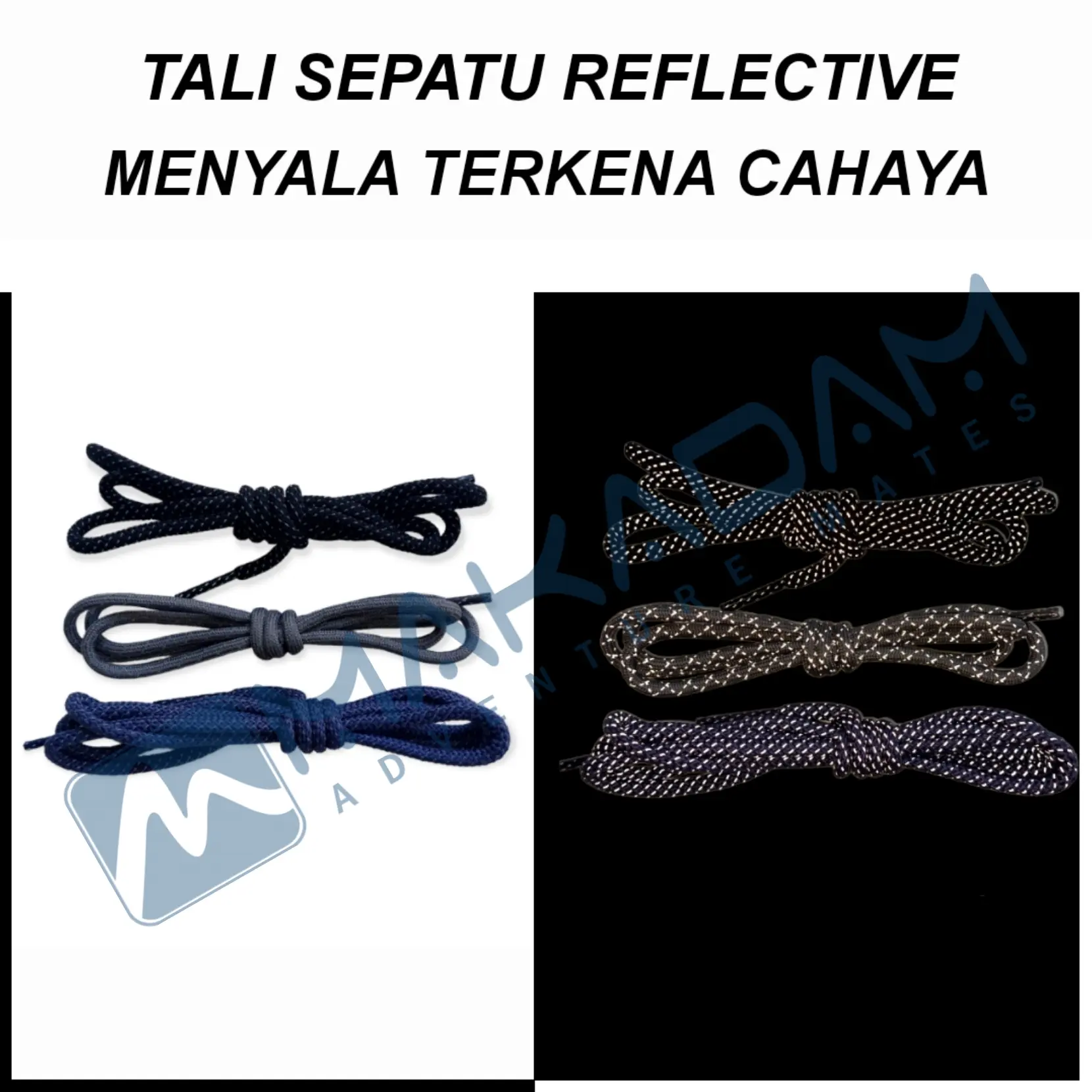 tali sepatu reflective bulat tali sepatu menyala terkena sinar
