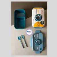Gambar Lunchbox Kamera 2 Sekat Anti Bocor Ukuran 1LT + Sendok Garpu OR0689 Biru Kotak - Biru dari Ollahomeliving Kota Bogor 4 Tokopedia