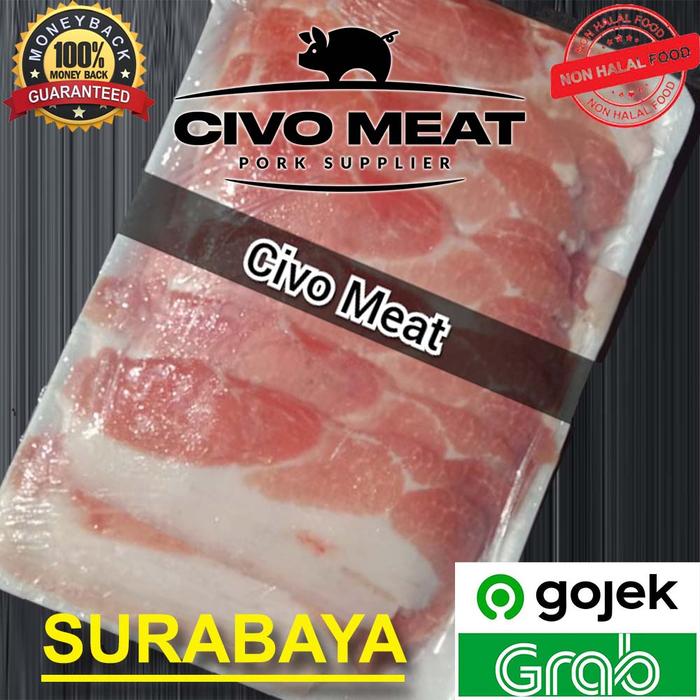 Gambar Paha Babi dengan kulit Slice tipis model samcan 500gr dari CIVO MEAT Surabaya Kota Surabaya Tokopedia