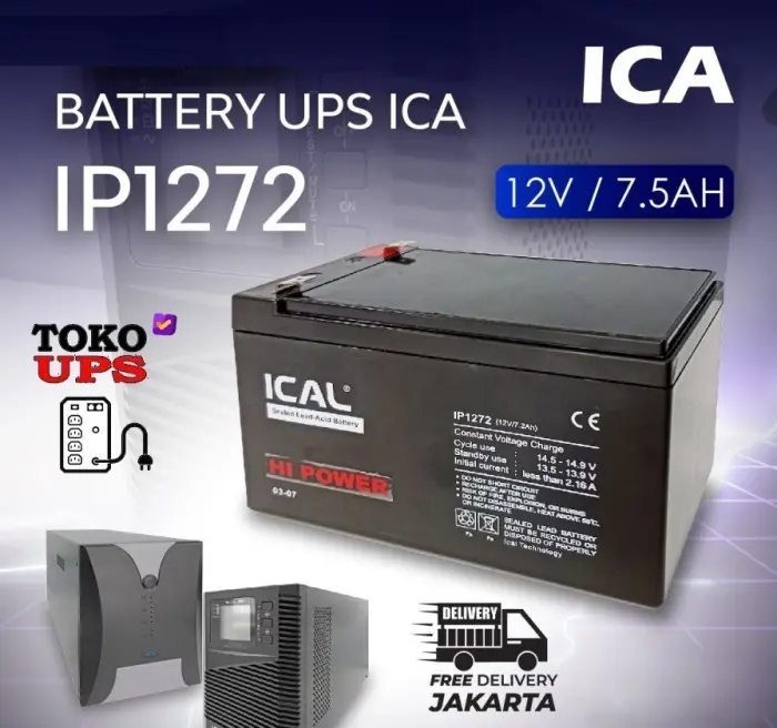 IP1272 Baterai ICAL 12V 7.2AH UPS ICA APC PROLINK Aki 7,2AH IP 1272