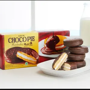 LOTTE Choco Pie Cake Isi Marshmallow Salut Coklat [28g/ 12 pcs/ box]