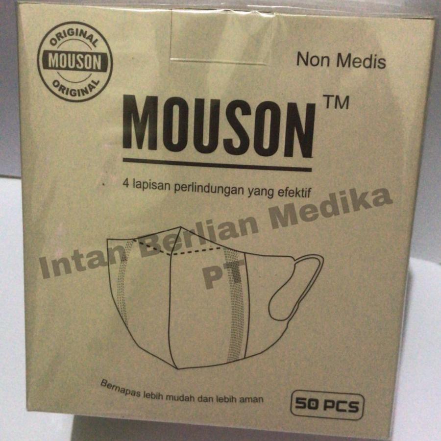 Masker Duckbill Mouson 4ply 50 pcs - Putih