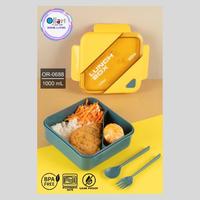 Gambar Lunchbox 2 Sekat New Look & Design OR-0688 Kotak Makan 1000ML + Sendok - Kuning dari Ollahomeliving Kota Bogor 2 Tokopedia
