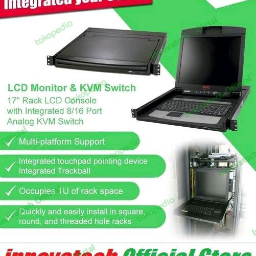 Gambar APC AP5808 17" Rack LCD Console Rack with Integrated 8-Port analog dari Innovatech Official Kota Administrasi Jakarta Pusat Tokopedia