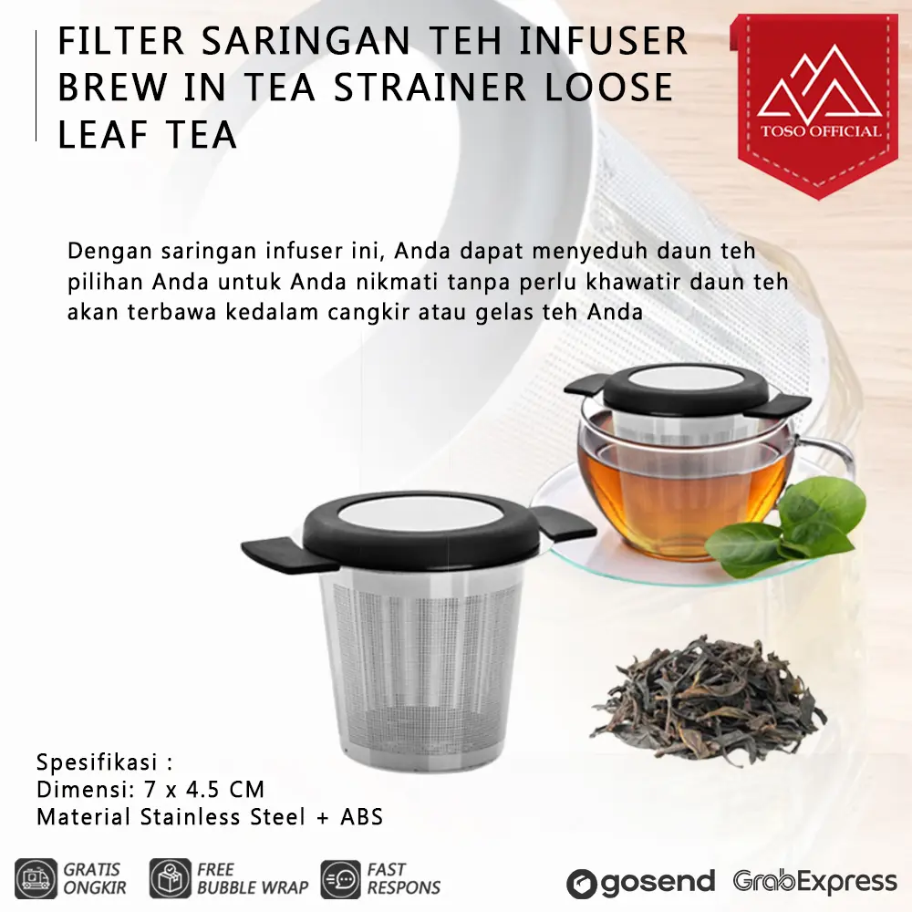 Filter Saringan Teh Infuser Brew In Tea Strainer Loose Leaf Tea