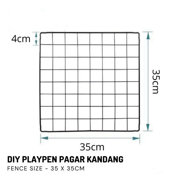 Kandang Pagar Panel Besi DIY 35 x 35 Anjing Kucing Kelinci Reptil