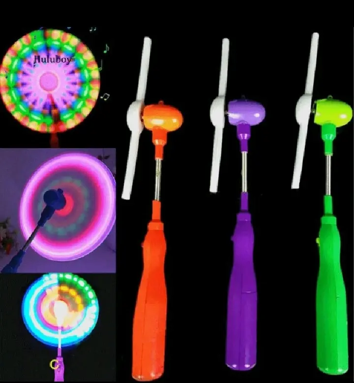 Mainan Anak Kipas Music Stick Fan LED Nyala Lampu Musik Kincir Baling