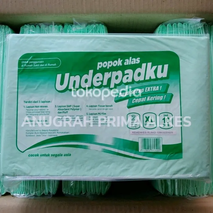 Underpad Underpadku - Alas Perlak / Popok Sekali Pakai 60x90 XL