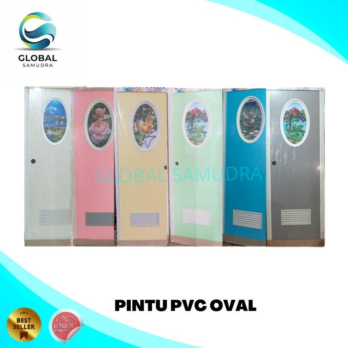 Gambar Pintu Kamar Mandi PVC ( Pintu Oval ) - Abu+ P. Kayu dari Global Samudra Kota Tangerang Tokopedia