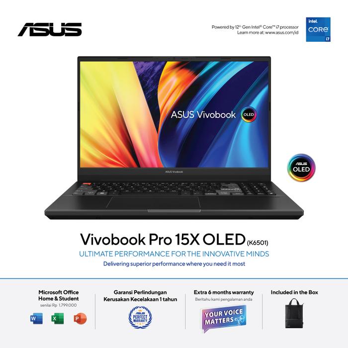 Gambar ASUS VivoBook Pro 15X OLED K6501/i7-12650H/16GB/512GB/RTX3060 dari Techno Computer Bali Kota Denpasar Tokopedia