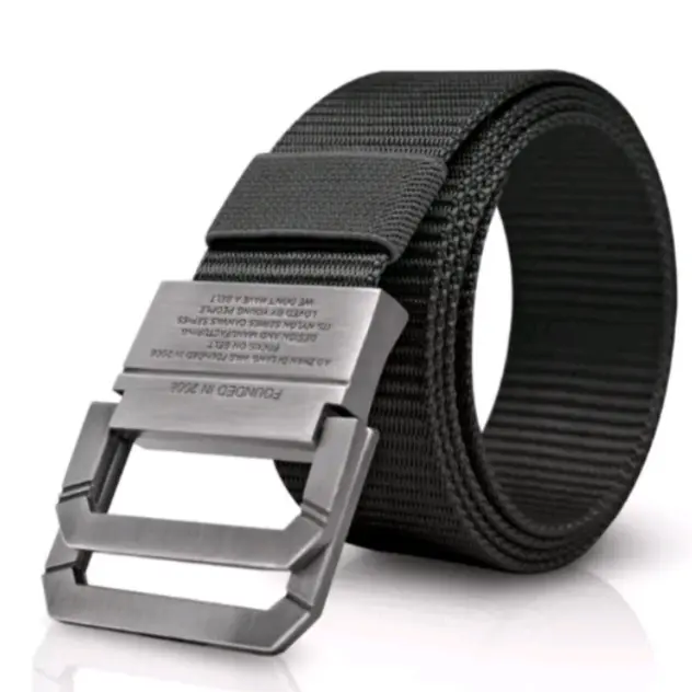 ikat pinggang pria sabuk kanvas double ring gesper tactical multi warn