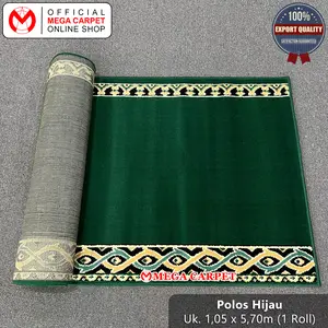 Sajadah Rol / Karpet Masjid / Karpet Mushola (1 Rol ukuran 1,05 x 5,70 meter) - Motif Polos Hijau