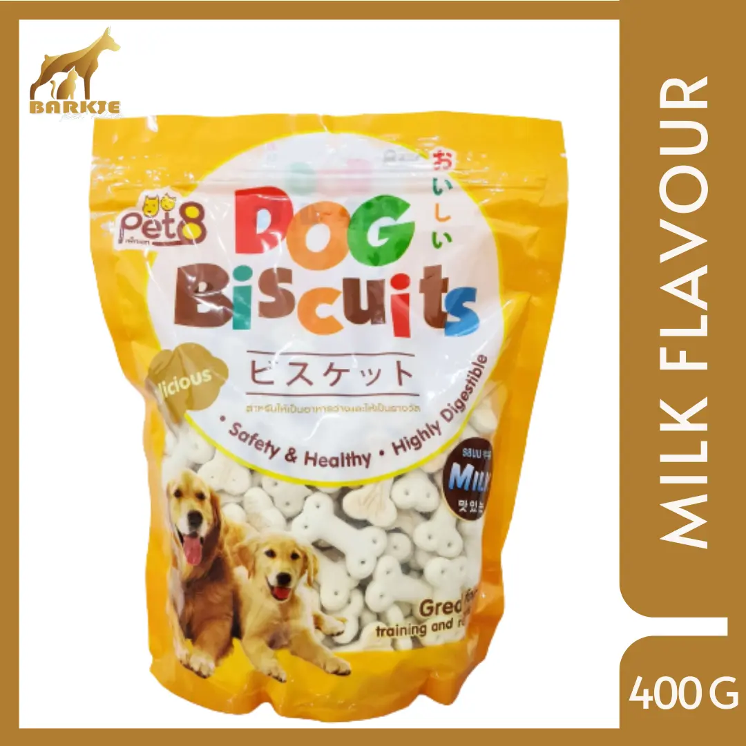 SNACK BISKUIT ANJING / PET8 DOG BISCUITS 400GR / JC11 MILK