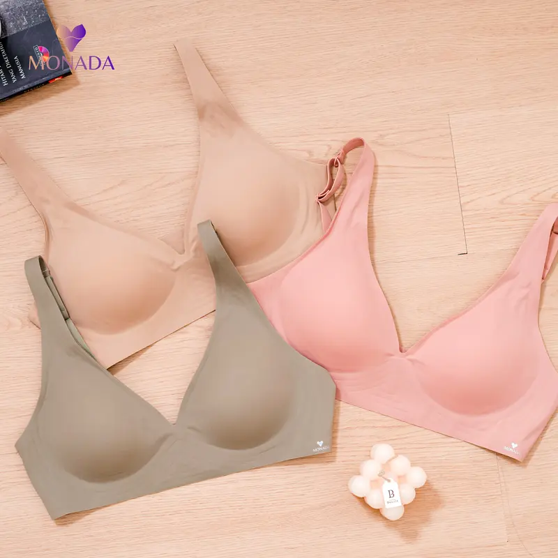 Monada Premium Seamless V-Neck Bra Tanpa Kawat Push Up Anti Gerah 0