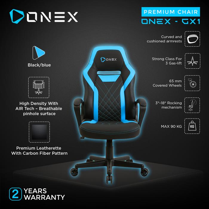 Gambar ONEX GX1 Premium Quality Gaming Chair Kursi - Blue dari ONEX INDONESIA Kota Administrasi Jakarta Utara Tokopedia