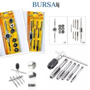 SET TAP DIE PEMBUAT DRAT HAND TAP M3 - M12 ADJUSTABLE SET 8IN1