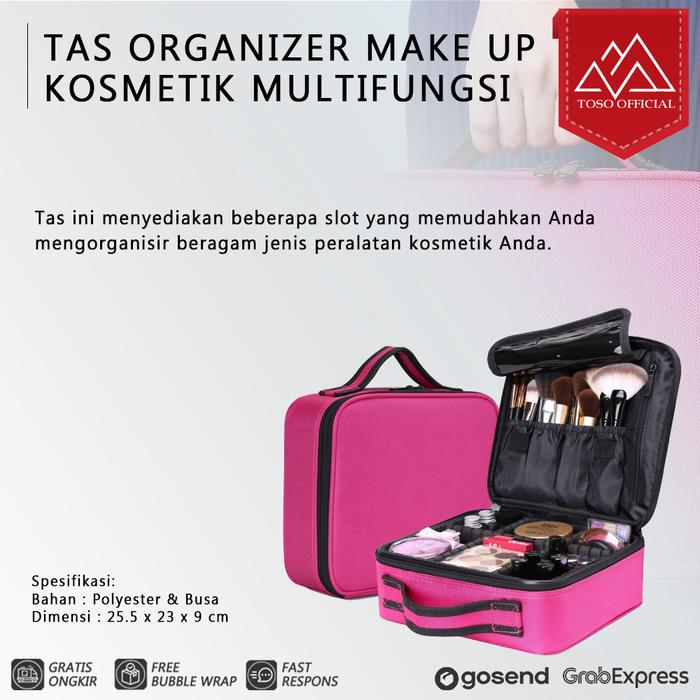 Gambar TAS ORGANIZER MAKE UP KOSMETIK BAG COSMETIC MULTIFUNGSI DESAIN KOPER dari Toso Mart Kota Administrasi Jakarta Pusat Tokopedia