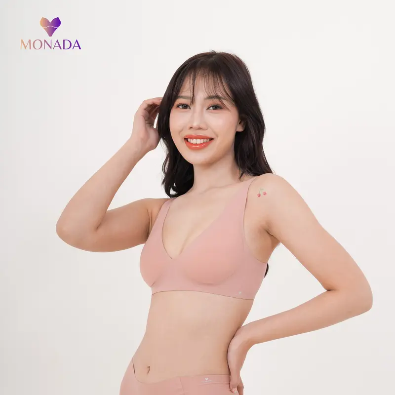 Monada Premium Seamless V-Neck Bra Tanpa Kawat Push Up Anti Gerah 4