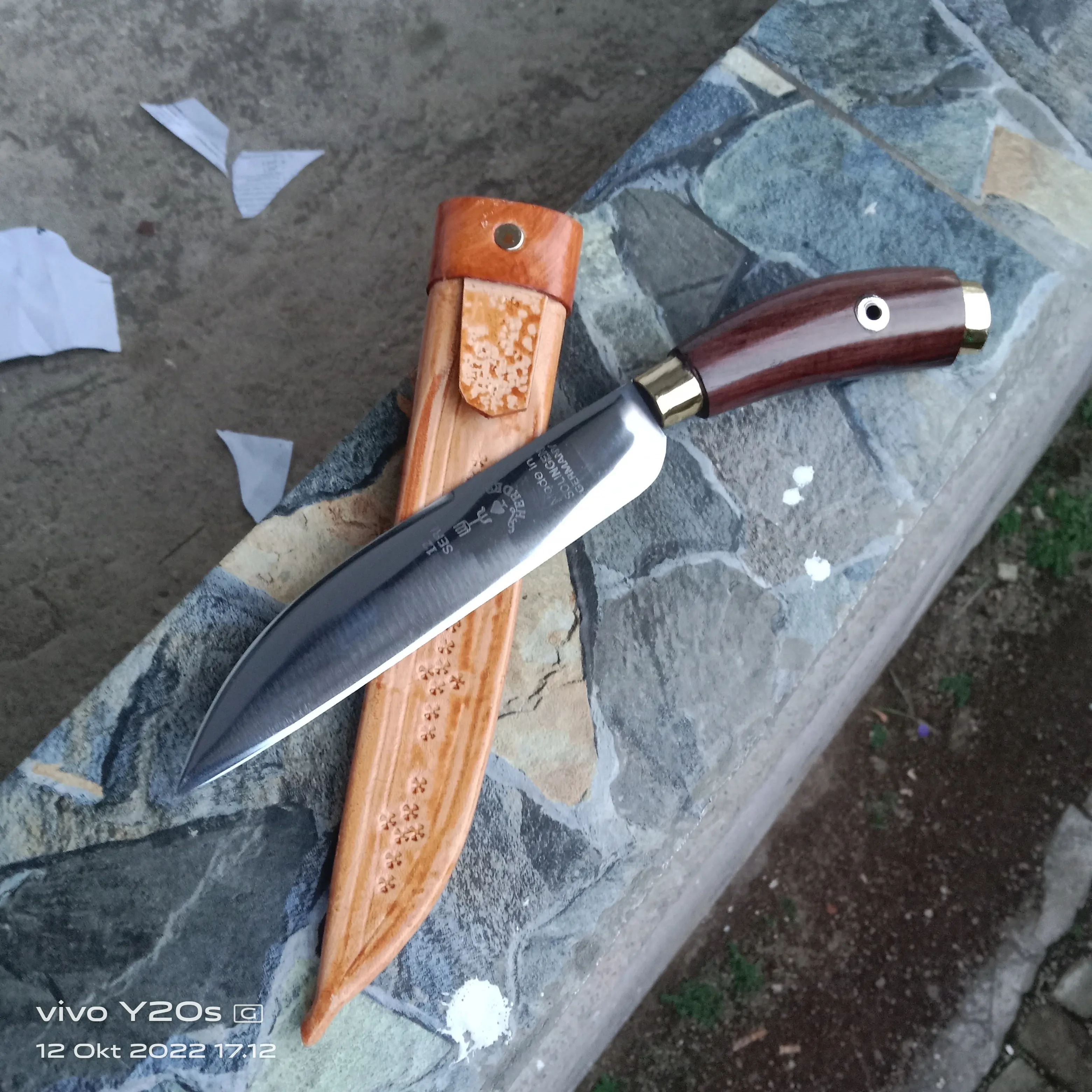 pisau cap garpu lokal 15cm gagang bengkok