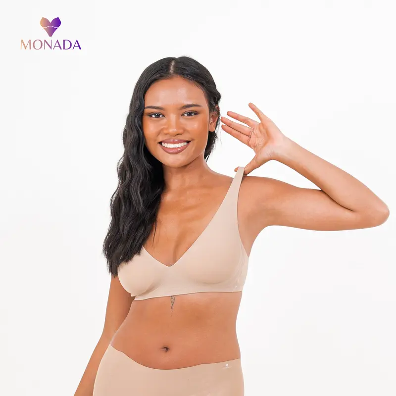 Monada Premium Seamless V-Neck Bra Tanpa Kawat Push Up Anti Gerah 3